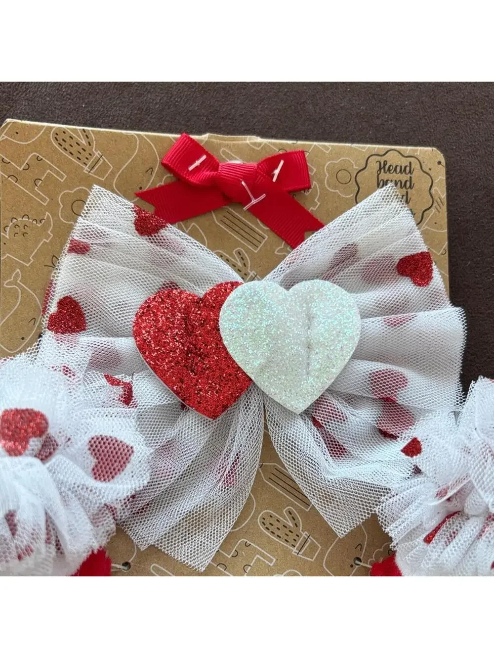 Baby Essentials 0/6 mths Red and White Heart Socks and Headband Set Valentines